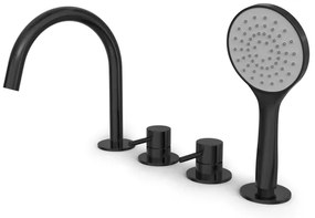 Hotbath Buddy Badrandcombinatie - met uitloop - één hendel mengkraan - Geborsteld zwart PVD B173MBP