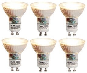 Set van 6 GU10 dimbare LED lampen 6W 450 lm 2700K