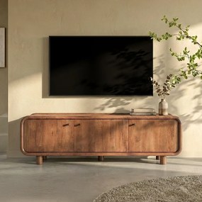 Houten Tv-meubel Met Ronde Hoeken 160 Cm - 160x43x50cm.