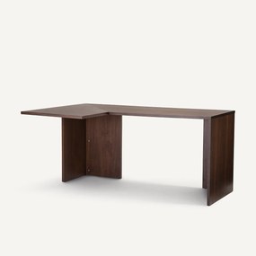 Hoektafel, notenhoutfineer lengte 165 cm, Working