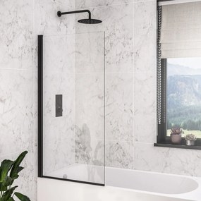 Eastbrook Designer badwand met rechte hoek 80x140cm zwart mat