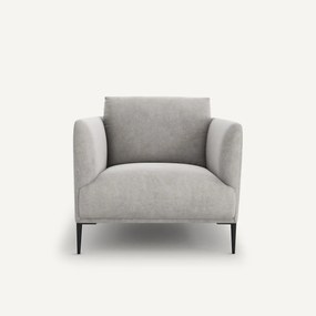 Fauteuil in stonewashed fluweel, Oscar, ontwerp E. Gallina