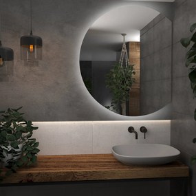 Halfronde spiegel met verlichting E5
