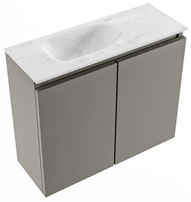 Mondiaz Ture DLux toiletmeubel 60cm smoke met wastafel opalo links met kraangat