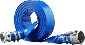 VEVOR Industriële slang 51 mm x 15,24 m Platte slang PVC Brandslang 58 PSI (4 bar) Werkdruk Rioolslang 174 PSI (12 bar) Barstdruk Bouwslang met Camlock C/E-connectoren, 4 klemmen