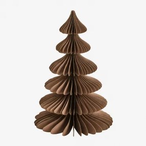 Navira Papieren Kerstboom ↑30 Cm & Karamelbruin Met Gouden Rand - Sklum