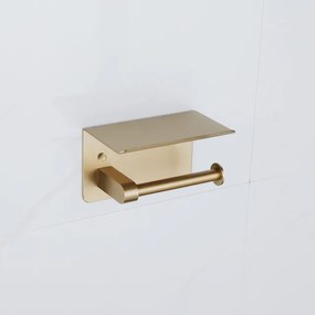 Fortifura Calvi - toiletrolhouder - met plateau - Geborsteld Messing PVD (Goud) SW1183053