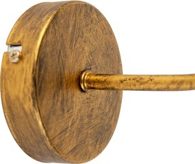 Vintage wandlamp goud met zwarte velours kap - Matt