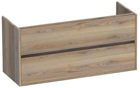 BRAUER Nexxt Wastafelonderkast - 120x46x55cm - 2 greeploze softclose lades - 2 sifonuitsparingen - hout - Vintage oak OK-MEN1202VO