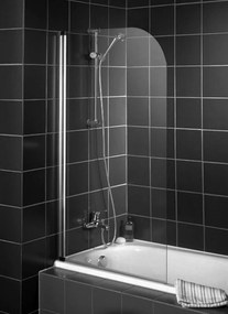Saqu Viloma Badvouwwand 80x140cm Chroom / Helder Glas