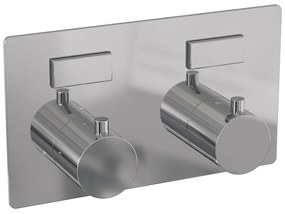 Brauer Chrome Edition thermostatische inbouw badkraan met uitloop en 3 standen handdouche set 4 chroom