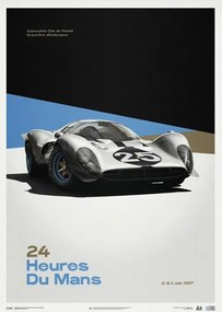 Kunstdruk Ferrari 412P - White - 24 hours of Le Mans - 1967 - Limited Poster, Automobilist