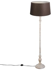 Vloerlamp met linnen kap bruin 45 cm - Classico