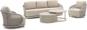 + 15% kassakorting | Stoel-bank loungeset Manifesto  | 5 personen | Loungeset Beige | Aluminium | Kees Smit Tuinmeubelen