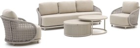 Stoel-bank loungeset Manifesto | 5 personen | Loungeset Beige | Aluminium | Kees Smit Tuinmeubelen