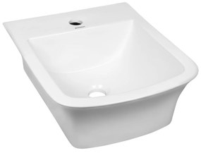 Kerra Sylvia wastafel 38x46cm wit met 1 kraangat