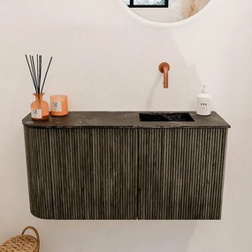 Mondiaz Joya DLux 80cm toiletmeubel ronding links shadow met wastafel faye rechts zonder kraangat lava