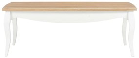 vidaXL Salontafel 110x60x40 cm massief grenenhout wit en bruin