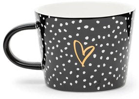 Rivièra Maison - Dots &amp; Stripes Heart Mug - Kleur: zwart