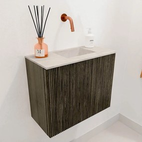 Mondiaz Joya DLux 50cm toiletmeubel shadow met wastafel faye rechts zonder kraangat ostra