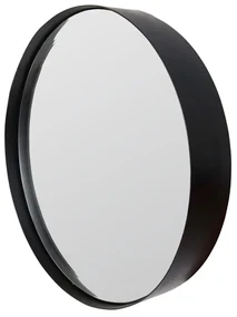 Ronde Spiegel Van Zwart Metaal 75 Cm - 7.5x75cm