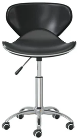 vidaXL Eetkamerstoelen draaibaar 6 st kunstleer zwart