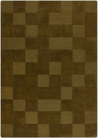Handgetuft hoog-laag wollen vloerkleed Checkerboard