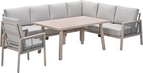 Garden Impressions San Capri lounge dining set 6-delig incl. stoel - light oak aluminium