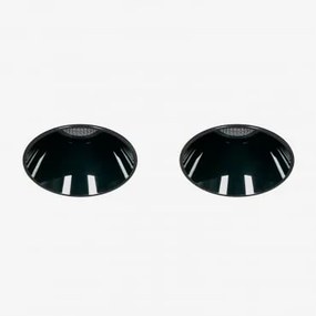 Pack Van 2 Inbouw Led Downlights Zonder Rand, Trimless, Rond Ø6,8 Cm In Aluminium Luisiana Warm Wit 2700k & Zwart & 8 W & 23º - Sklum