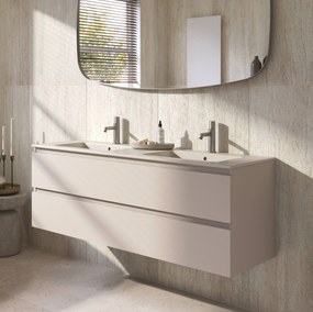 Ben Tendenza badmeubel incl. dubbele keramische wastafel 140x46x52cm zand