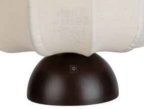 Stoffen Japandi tafellamp donker brons met beige kap - NoriJapandi E27 rond Binnenverlichting Lamp