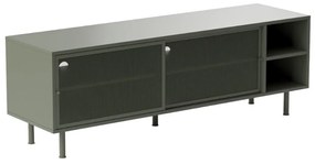 Groen Tv-meubel Metaal Met Schuifdeuren - 160x45x55cm.