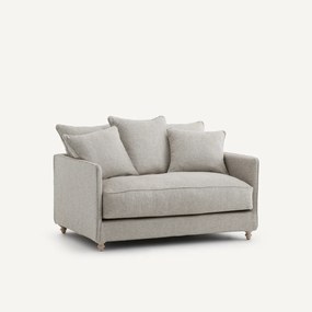 2-zits slaapbank in structuurviscose en linnen, LAZARE