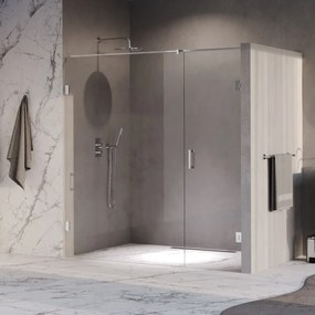 Brauer Void profielloze nisdeur 190cm met draaideur 70cm aan muur chroom