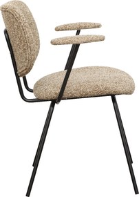 Moderne Eetkamerstoel Met Armleuningen Beige