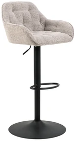 ELENA Beige Latte (stof Monza 60)/zwarte poot - TAPS TOELOPENDE GESTOFFEERDE BOUCLE BARSTOEL VOOR KEUKEN/WOONKAMER/RESTAURANT
