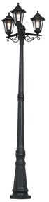 Klassieke buitenpaal zwart 217cm IP44 - New Haven Hammered Klassiek / Antiek E27 IP44 Buitenverlichting rond