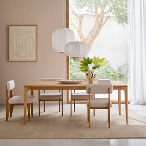 Tafel van massief eiken en eikenfineer, 8 couverts, SANARA