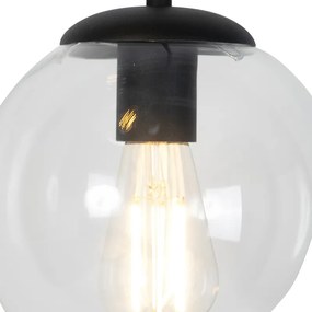 Eettafel / Eetkamer Art Deco hanglamp zwart 3-lichts - Pallon Art Deco E27 bol / globe / rond Binnenverlichting Lamp