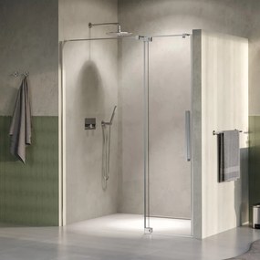 Brauer Stellar nisdeur met vaste wand 140cm RVS geborsteld PVD