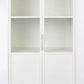 Witte Kast Van Ijzer En Glas - 68x35x150cm.