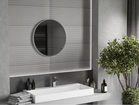 Mexen Loft ronde badkamerspiegel 60 cm, inox frame - 9850-060-060-000-10