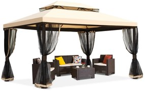 Crèmekleurig paviljoen met muggengaas Valencia 3x6 m Garden Point