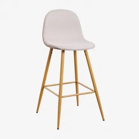 Glamm Hoge Kruk Natuurlijk Hout & Beige – Crème & ↑75 Cm - Sklum