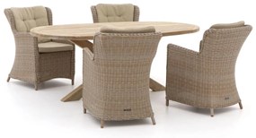 Diningset Intenso | 4 personen | Tuinset wicker (vlechtwerk) | 5-delig | Kees Smit Tuinmeubelen
