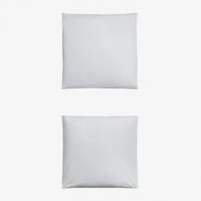 Pack Van 2 Kussenslopen Van 180-draads Perkal Katoen Lesia Wit & 60 X 60 Cm - Sklum
