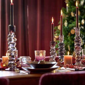 Handgeblazen glazen kandelaar, H35 cm, Qimera