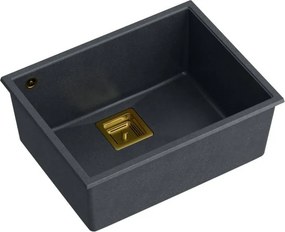 granieten spoelbak DAVID 50 Black Metallic