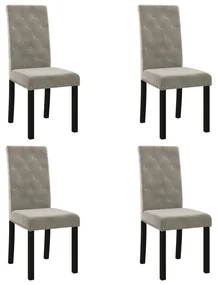 vidaXL Eetkamerstoelen 4 st fluweel lichtgrijs