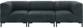 Goossens Excellent Bank Marshall zwart, leer, 1,5-zits, urban industrieel